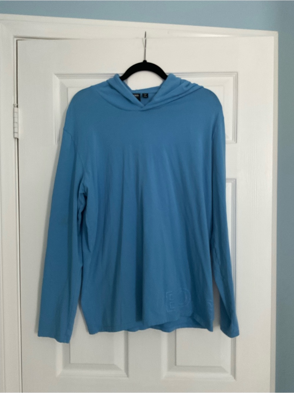 Men’s Boss Light Blue Hooded Long Sleeve Top